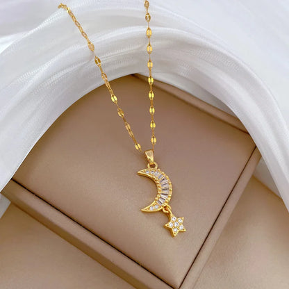 Celestial Moon & Star Tassel Necklace