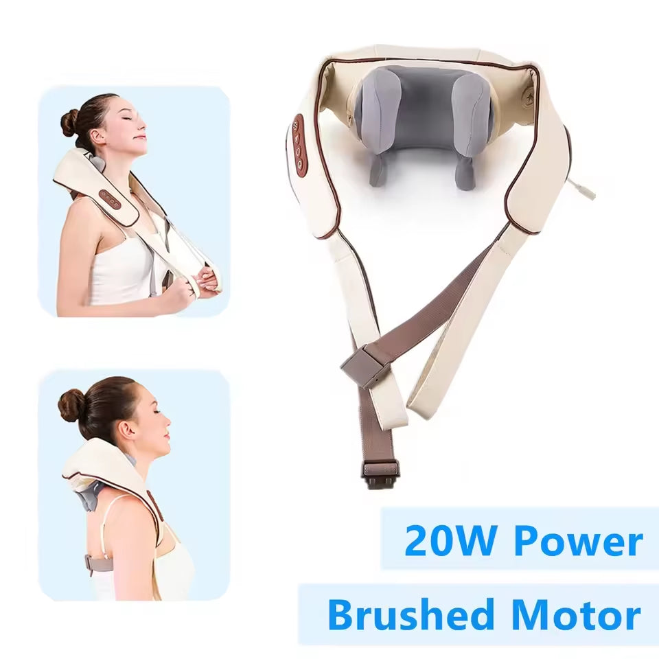 Hot New Brushless Motor Neck and Shoulder Massager Wireless Shoulder and Back Kneading Massage Shawl Neck Masajeador Family Gift